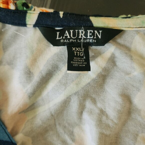 Lauren RL Black Label Floral Classic Peplum Cottagecore Belted Wrap Top XXL NWOT - Picture 5 of 8